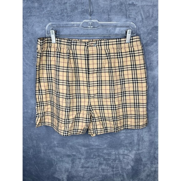 Burberry Pants - Burberry London Shorts Vintage Check Plaid Cotton Beige Casual‎ L